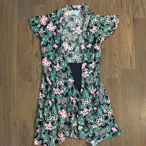 Draper James Navy Floral Dress with Pink and Green Accents